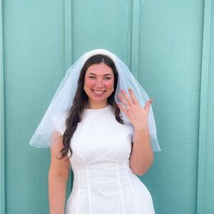 Elegant White Bridal Headband Veil